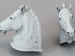 马头雕塑C4D模型 Horse Head 3D model