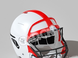 橄榄球头盔C4D模型 Football-Helmet