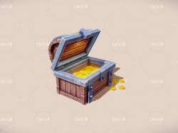 卡通宝箱C4D模型 Treasure Chest