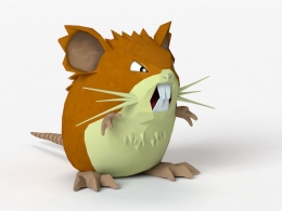卡通小老鼠 小田鼠 拉达C4D模型 Raticate