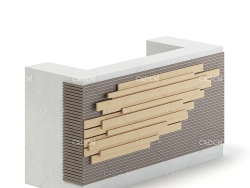 企业矩形接待台C4D模型 Rectangular Reception Desk 3D Model