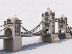 英国伦敦塔桥C4D模型 Tower Bridge