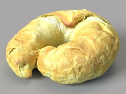 羊角面包 牛角包 面包C4D模型 Croissant 3d model