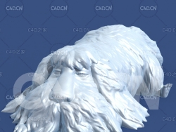 爬地上的长胡子动物卡通角色雕塑C4D模型 Heen