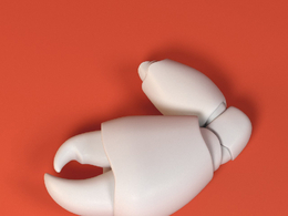 低面卡通蟹钳图标模型Crab Claw