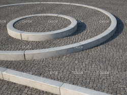 圆圈花池围栏路牙石C4D模型 curb 3d model