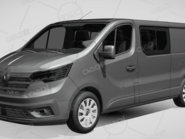 雷诺封闭车厢面包车货车2021款C4D汽车模型下载