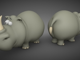 卡通犀牛C4D模型 Rhinoceros 3d model