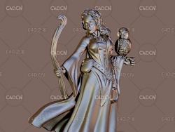 德鲁伊女孩雕塑C4D模型 druid girl