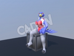 C4D猎鹰女郎卡通角色模型 Female Falco Sculpture