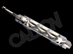 C4D科幻飞行器机械零件模型