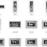 高清灰度图合集第5季：3486幅灰度图（边角、花草、动物、人物、国画、八仙）