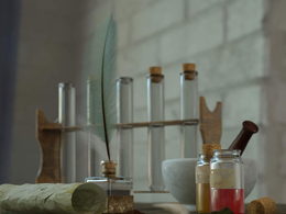 C4D Octane实验室桌台物品渲染模型 Cinema 4D 3D Model Still Life Laboratory