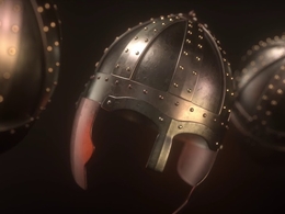 C4D Octane欧洲中世纪的头盔模型 Medieval Battle Helmet GOT