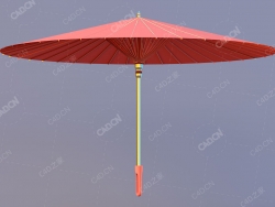 红折伞C4D折叠动画模型umbrella