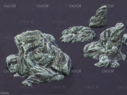 真实的岩石石头C4D模型 Rock Models