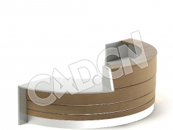 C4D圆形接待台模型 Round Reception Desk 3D Model