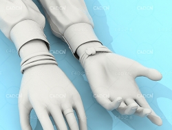 女人张开的手 女性胳膊C4D模型 Female