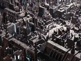 C4D实用工程第277季：普罗米修斯外星科幻城C4D工程文件 c4d project