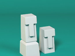 低面卡通复活节岛头像图标模型Easter Island Heads