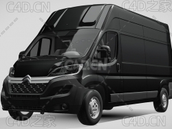 雪铁龙封闭式玻璃面包车货车2017款C4D汽车模型下载