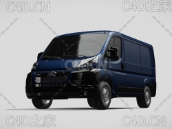 雪铁龙封闭式玻璃面包车货车2006-2014款C4D汽车模型下载