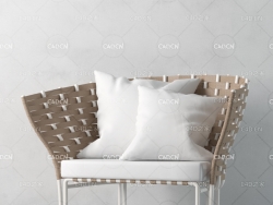 藤条交错编织椅休闲椅C4D模型 chair 3d model