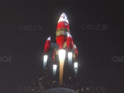 卡通小火箭场景 rocket-scene
