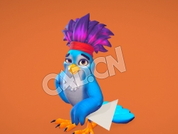 C4D卡通鹦鹉模型 Stylised Parrot