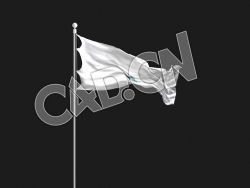 C4D飘扬的企业旗帜公司旗帜红旗动画模型 flag