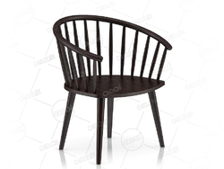 黑桃木木椅圈椅实木椅子单人椅餐椅接待椅扶手椅C4D模型Wooden Chair 4