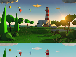 low poly 海岛灯塔