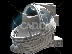 C4D宇航员太空服头盔模型下载