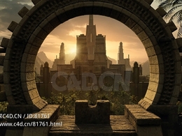 西域风格古老寺庙神秘玛雅文明奇幻建筑场景模型Kitbash 3D -Ancient temples