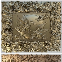 国外油画《天使》浮雕雕刻模型（STL雕刻三维模型）