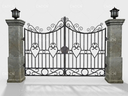 欧式铁艺大门C4D模型GARDEN OLD GATE 3D MODEL