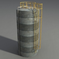 工业设施5-12：工厂不锈钢储罐3D模型