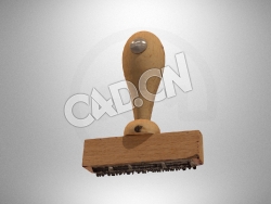 C4D复古木巴邮票章模型 Treasurer's stamp