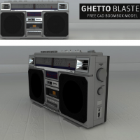 收音机3D模型 Free C4D Model: Ghetto Blaster