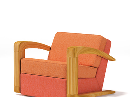桔色单人沙发椅C4D模型
