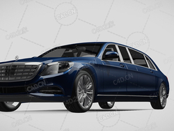 梅赛德斯奔驰s级普尔曼豪华轿车2016款C4D汽车模型下载