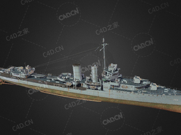美国海军莫纳汉号驱逐舰C4D模型下载Monaghan 3d model