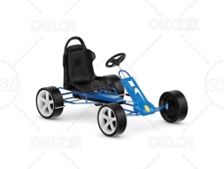 四轮儿童踏板车玩具车童车卡丁车C4D模型