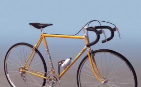 黄色自行车C4D模型 Milano San Remo Bicycle