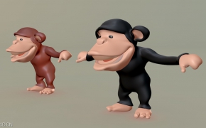 卡通小猴子C4D模型 Cartoon monkey