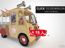 冰淇淋卡通汽车模型 Ice Cream Truck Model