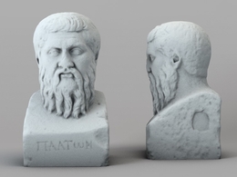 古希腊伟大的哲学家柏拉图雕塑 柏拉图石像C4D模型 Herm of Plato