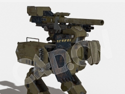 科幻机甲机器人战士C4D绑定模型R_Mech_B_enemy