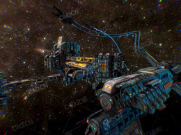 C4D军事空间站科幻太空模型Military Space Station