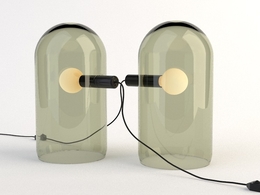 玻璃筒小台灯C4D模型 Blu Dot Bub Table Lamp